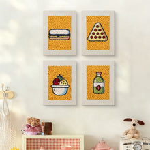 Load image into Gallery viewer, Punch Needle Kits (4 pieces) with frames - Snack Attack