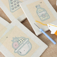 Load image into Gallery viewer, Punch Needle Kits (4 pieces) with frames - Snack Attack