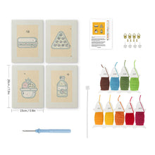 Load image into Gallery viewer, Punch Needle Kits (4 pieces) with frames - Snack Attack