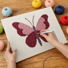 Load image into Gallery viewer, Punch Needle Kit with frame - Pink Butterfly