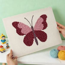 Load image into Gallery viewer, Punch Needle Kit with frame - Pink Butterfly