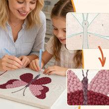 Load image into Gallery viewer, Punch Needle Kit with frame - Pink Butterfly