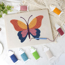 Load image into Gallery viewer, Punch Needle Kit with frame - Orange Butterfly