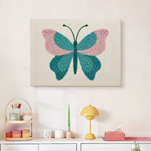 Load image into Gallery viewer, Punch Needle Kit with frame - Azure Butterfly