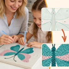 Load image into Gallery viewer, Punch Needle Kit with frame - Azure Butterfly