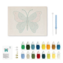 Load image into Gallery viewer, Punch Needle Kit with frame - Azure Butterfly