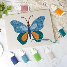 Load image into Gallery viewer, Punch Needle Kit with frame - Blue Butterfly