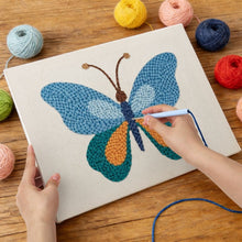 Load image into Gallery viewer, Punch Needle Kit with frame - Blue Butterfly