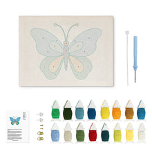 Load image into Gallery viewer, Punch Needle Kit with frame - Blue Butterfly