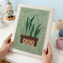 Load image into Gallery viewer, Punch Needle Kit with frame - Snake Plant
