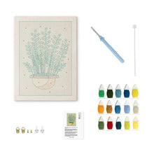 Load image into Gallery viewer, Punch Needle Kit with frame - Potted Ferns
