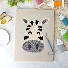 Load image into Gallery viewer, Punch Needle Kit with frame - Happy Zebra
