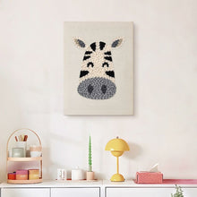 Load image into Gallery viewer, Punch Needle Kit with frame - Happy Zebra