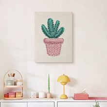 Load image into Gallery viewer, Punch Needle Kit with frame - Cute Cactus
