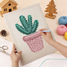 Load image into Gallery viewer, Punch Needle Kit with frame - Cute Cactus
