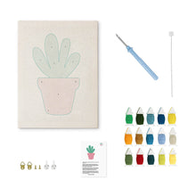 Load image into Gallery viewer, Punch Needle Kit with frame - Cute Cactus