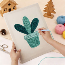 Load image into Gallery viewer, Punch Needle Kit with frame - Succulent Smile