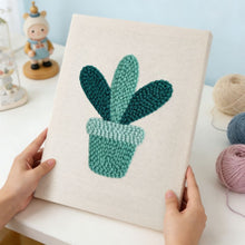 Load image into Gallery viewer, Punch Needle Kit with frame - Succulent Smile