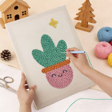 Load image into Gallery viewer, Punch Needle Kit with frame - Smiling Cactus
