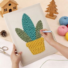 Load image into Gallery viewer, Punch Needle Kit with frame - Golden Succulent
