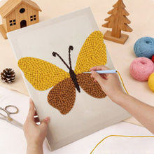 Load image into Gallery viewer, Punch Needle Kit with frame - Golden Butterfly