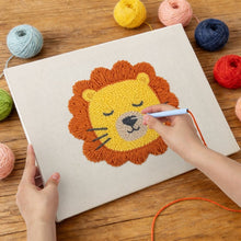 Load image into Gallery viewer, Punch Needle Kit with frame - Sleepy Lion