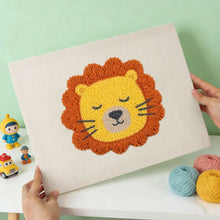 Load image into Gallery viewer, Punch Needle Kit with frame - Sleepy Lion