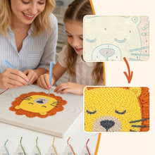 Load image into Gallery viewer, Punch Needle Kit with frame - Sleepy Lion