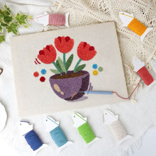 Load image into Gallery viewer, Punch Needle Kit with frame - Colorful Tulips