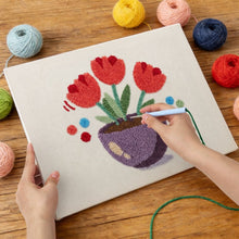 Load image into Gallery viewer, Punch Needle Kit with frame - Colorful Tulips