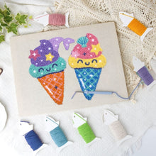 Load image into Gallery viewer, Punch Needle Kit with frame - Ice Cream Dreams