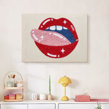Load image into Gallery viewer, Punch Needle Kit with frame - Pop Art Lips
