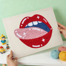 Load image into Gallery viewer, Punch Needle Kit with frame - Pop Art Lips