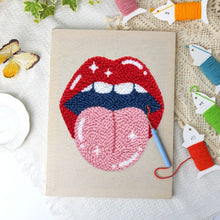 Load image into Gallery viewer, Punch Needle Kit with frame - Electric Lips