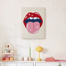 Load image into Gallery viewer, Punch Needle Kit with frame - Electric Lips