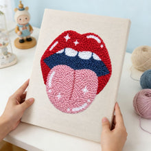 Load image into Gallery viewer, Punch Needle Kit with frame - Electric Lips