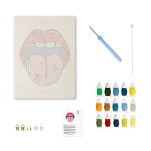 Load image into Gallery viewer, Punch Needle Kit with frame - Electric Lips
