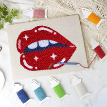 Load image into Gallery viewer, Punch Needle Kit with frame - Sparkling Lips