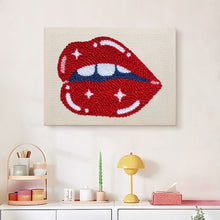 Load image into Gallery viewer, Punch Needle Kit with frame - Sparkling Lips