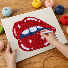 Load image into Gallery viewer, Punch Needle Kit with frame - Sparkling Lips