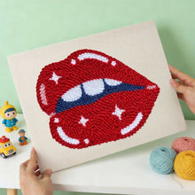 Load image into Gallery viewer, Punch Needle Kit with frame - Sparkling Lips