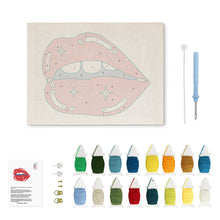 Load image into Gallery viewer, Punch Needle Kit with frame - Sparkling Lips