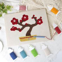 Load image into Gallery viewer, Punch Needle Kit with frame - Cherry Blossom Bonsai