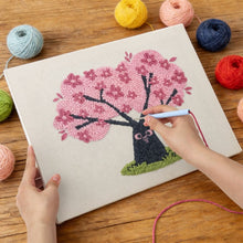 Load image into Gallery viewer, Punch Needle Kit with frame - Cherry Tree with Owls