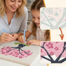 Load image into Gallery viewer, Punch Needle Kit with frame - Cherry Tree with Owls