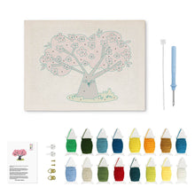 Load image into Gallery viewer, Punch Needle Kit with frame - Cherry Tree with Owls