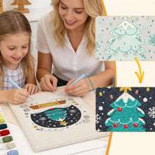 Load image into Gallery viewer, Punch Needle Kit with frame - Magical Christmas Tree