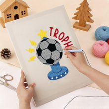 Load image into Gallery viewer, Punch Needle Kit with frame - Soccer Trophy