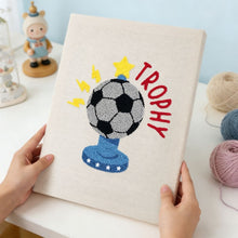 Load image into Gallery viewer, Punch Needle Kit with frame - Soccer Trophy
