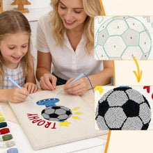 Load image into Gallery viewer, Punch Needle Kit with frame - Soccer Trophy